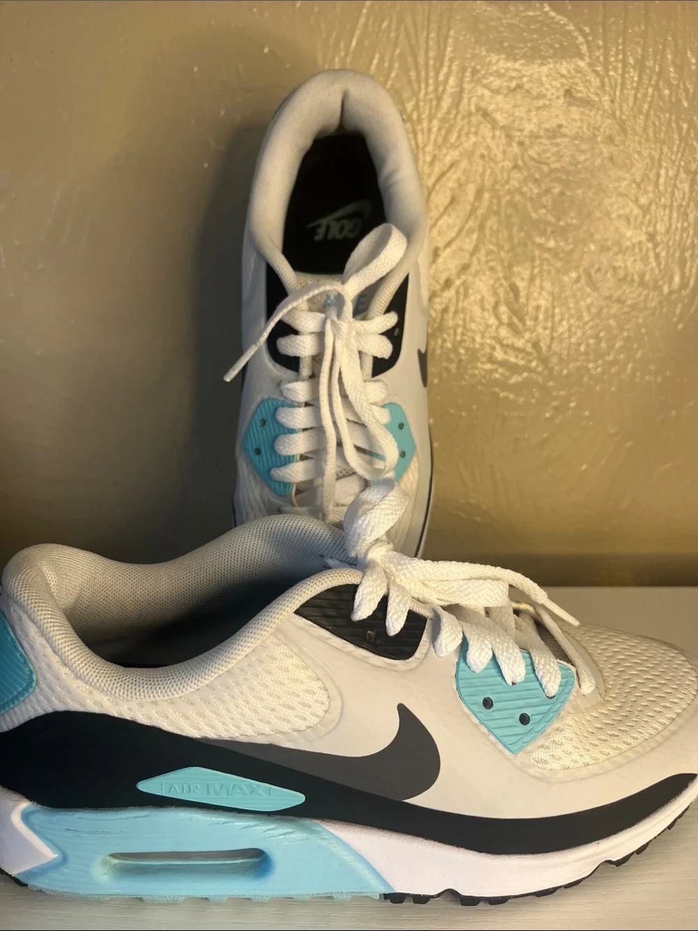Nike White Sneakers with Teal Accents
